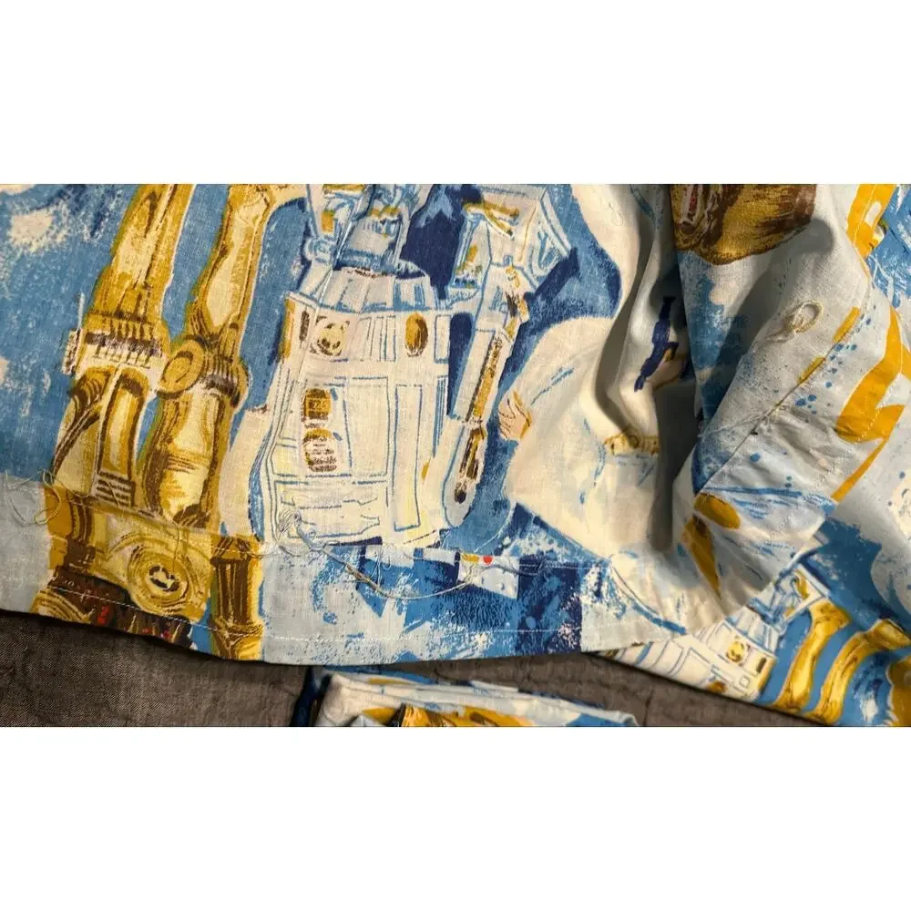 4 VINTAGE STAR WARS FABRIC VALANCES  3 at 38x28,1 at 79 x 29